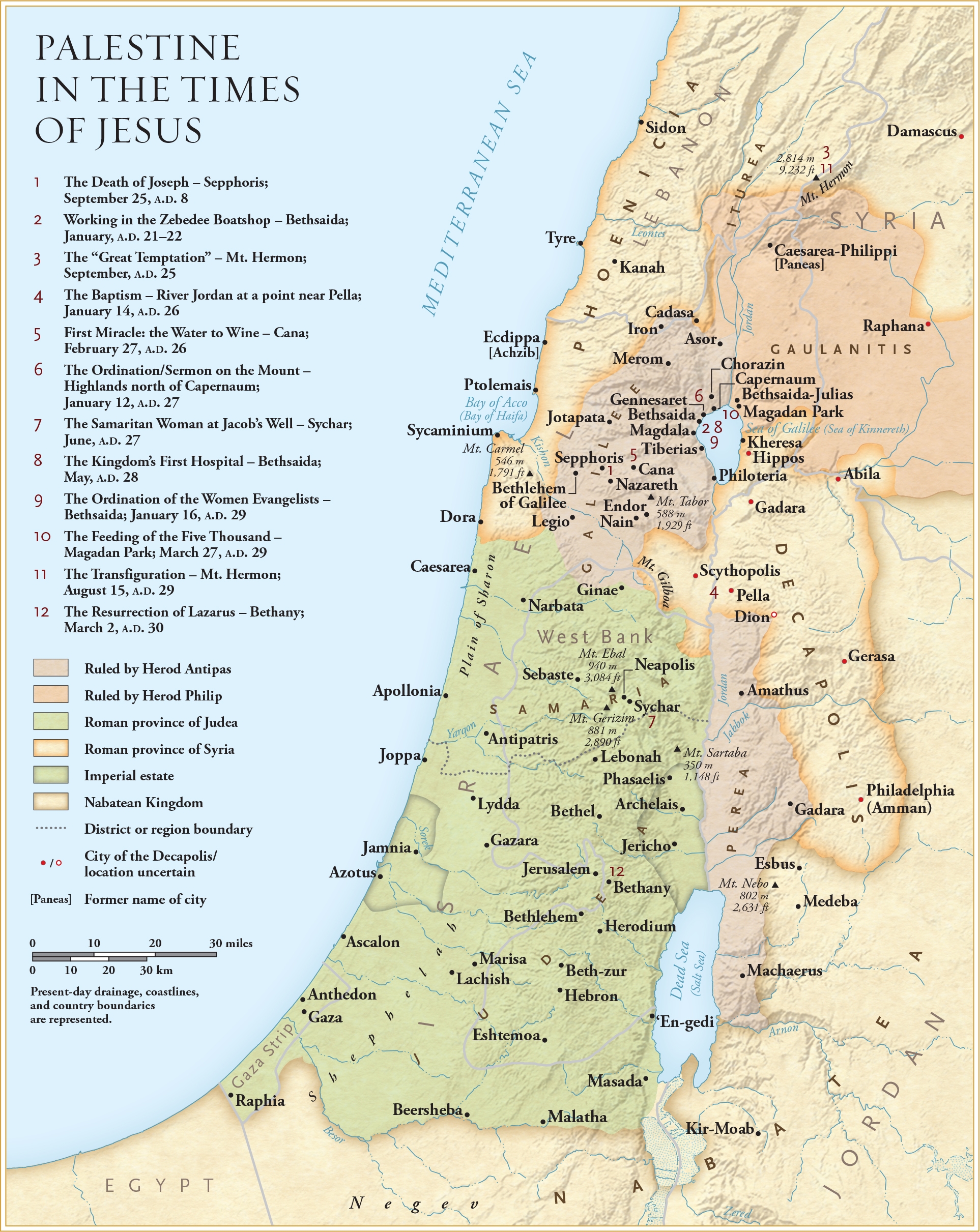 Printable Map Of Jesus Travels