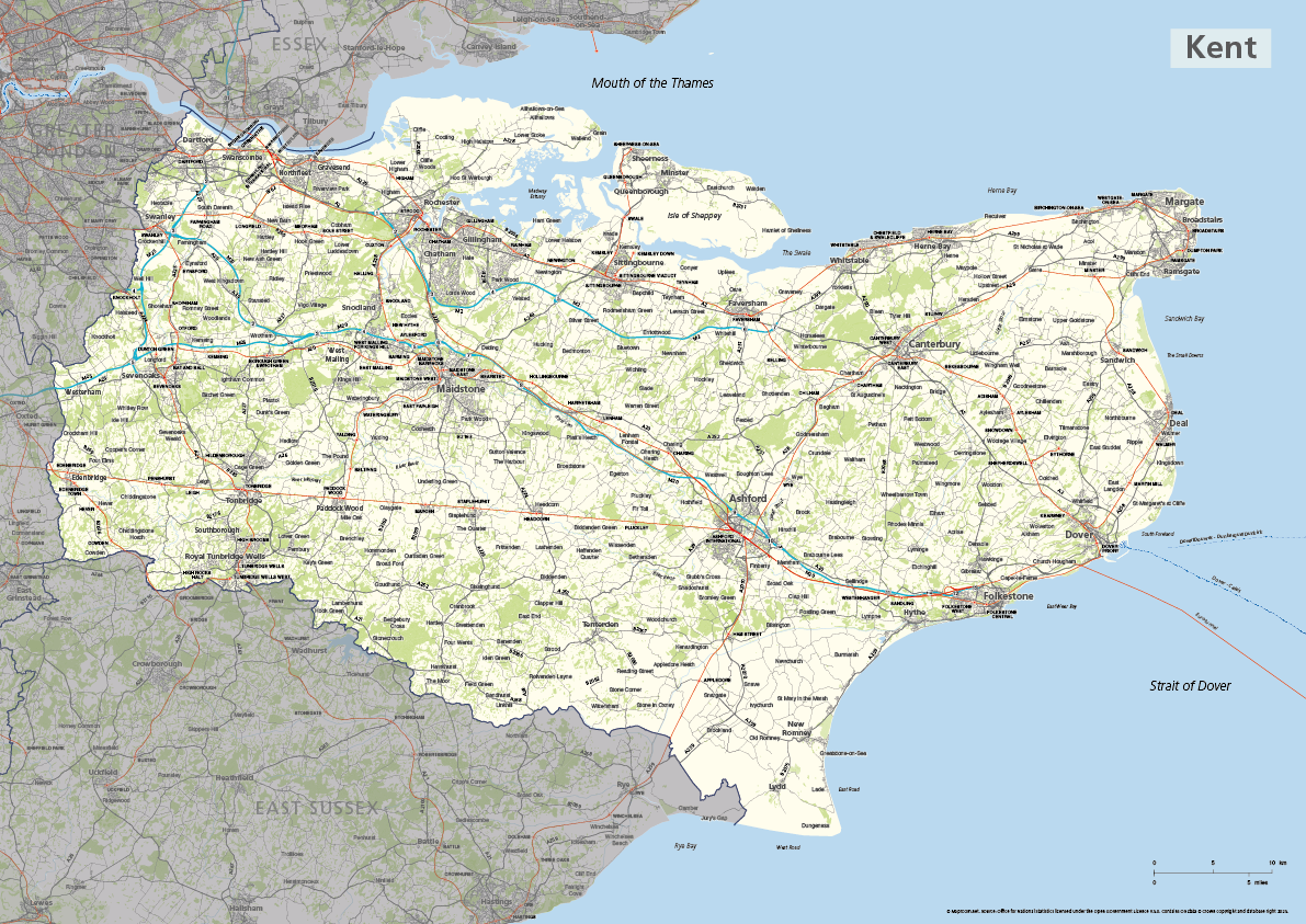 Printable Map Of Kent Printable Map Of Kent