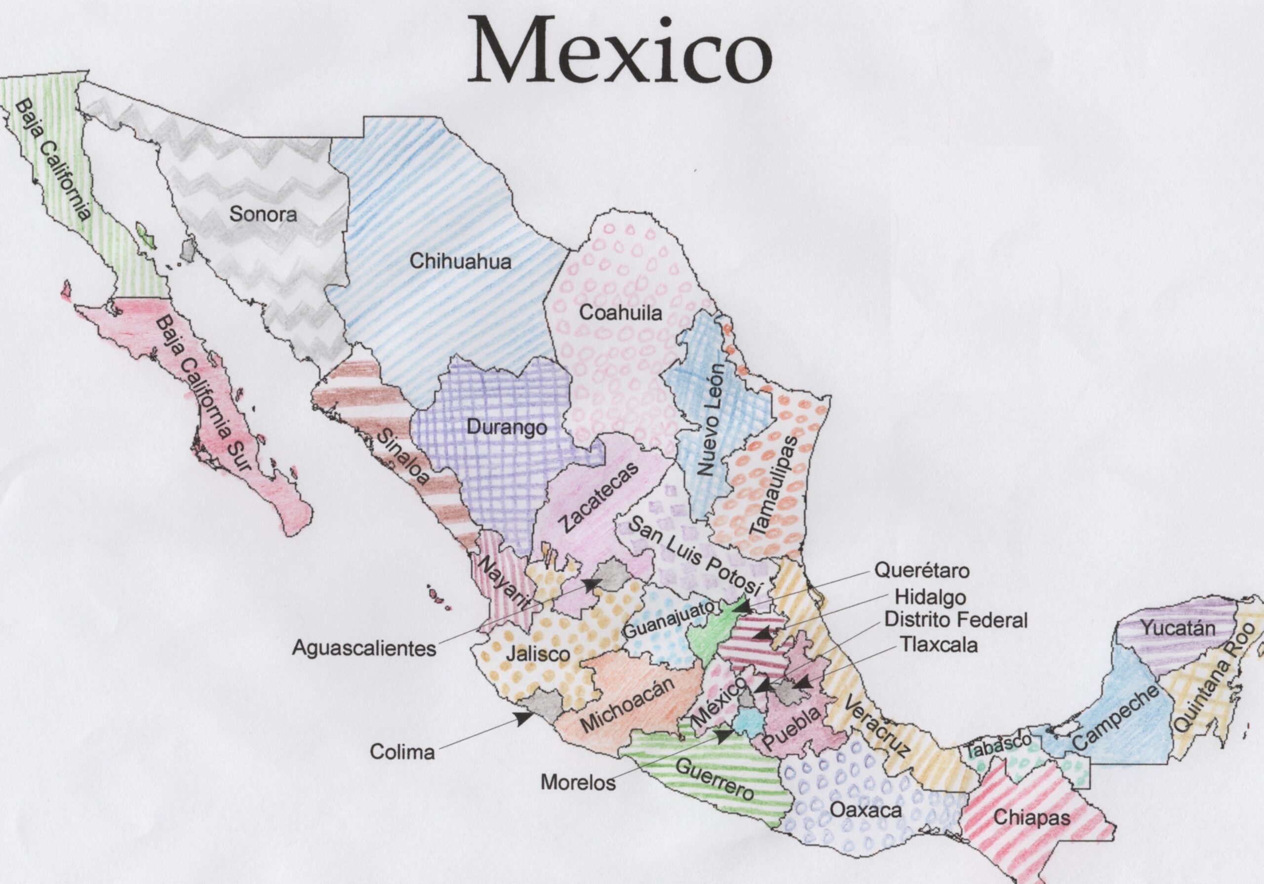 printable map of mexico states printable map of mexico states