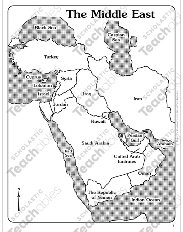 Printable Map Of Middle East Countries