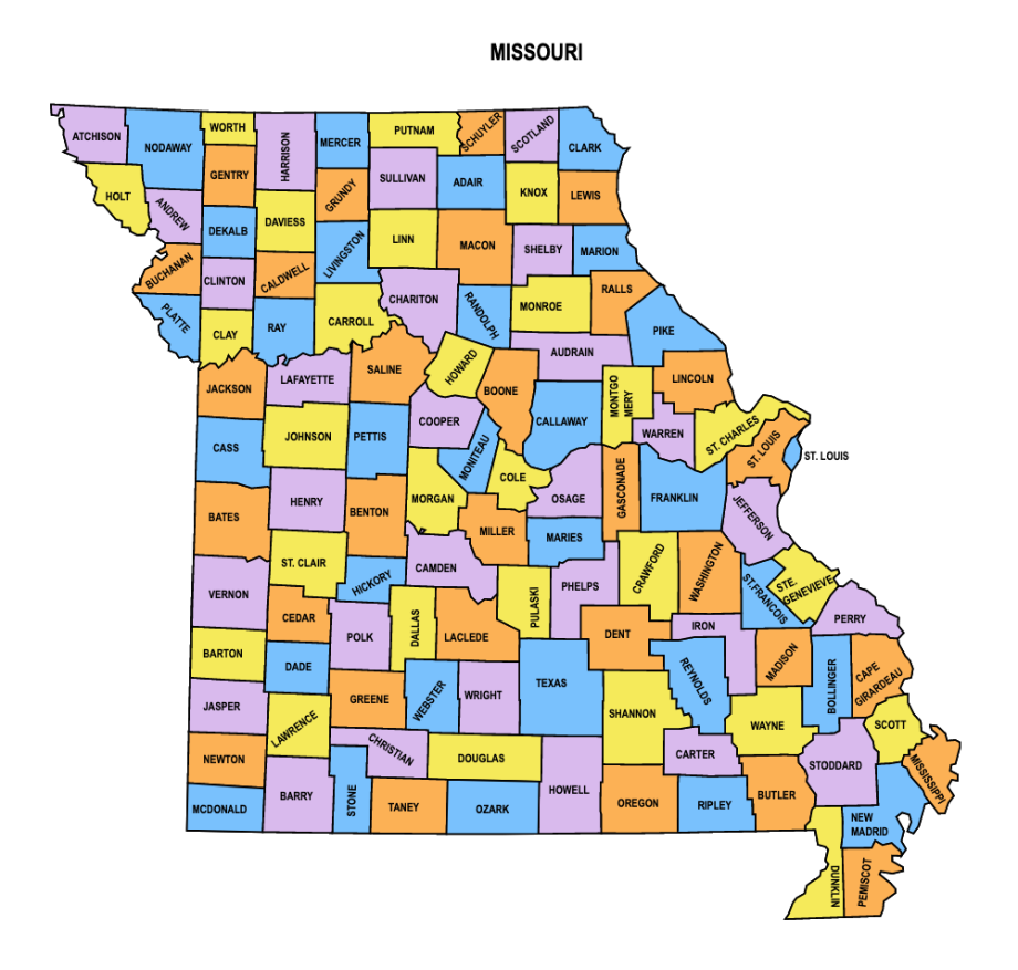 Printable Map Of Missouri Counties Printable Map Of Missouri Counties