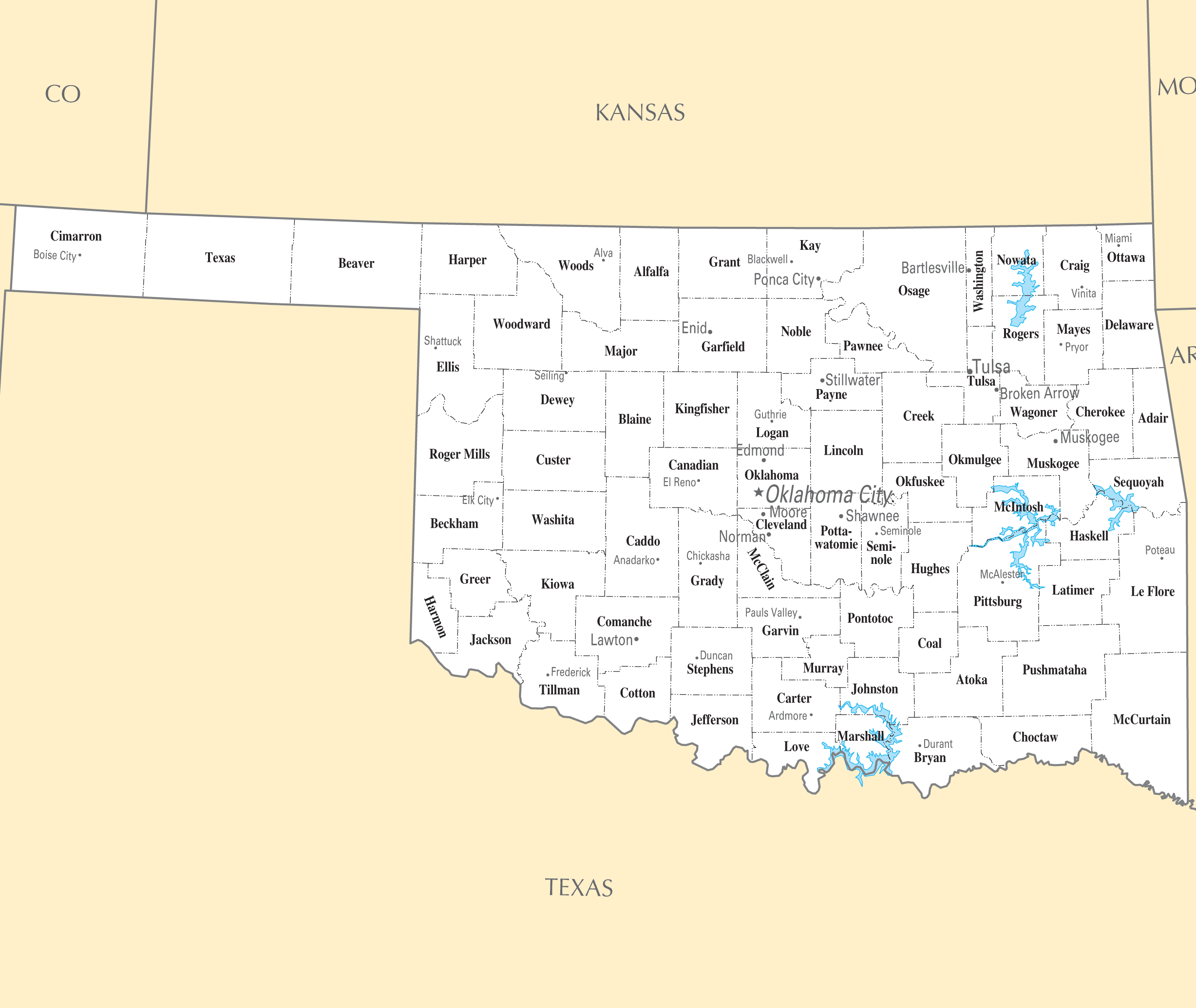 Printable Map Of Oklahoma City