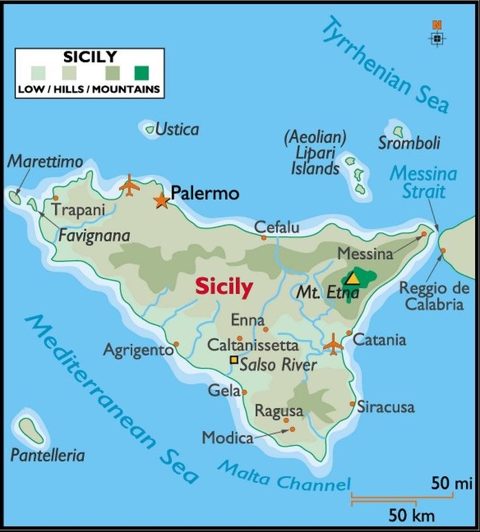 Printable Map Of Sicily Italy Free Printable Templates