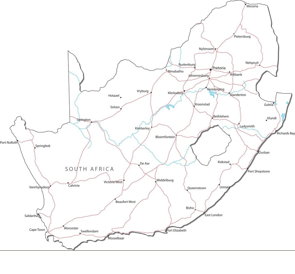 Printable Map Of South Africa Free Download And Print For You Printable Map Of South Africa Free Download And Print For You