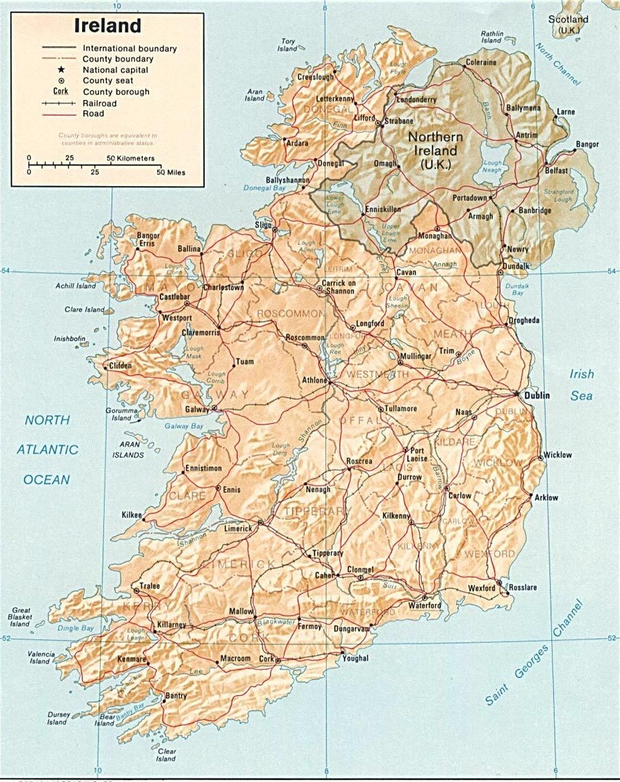 Printable Map Of Southern Ireland Printable Map Of Southern Ireland