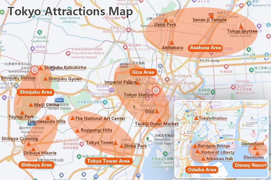 Printable Map Of Tokyo Attractions