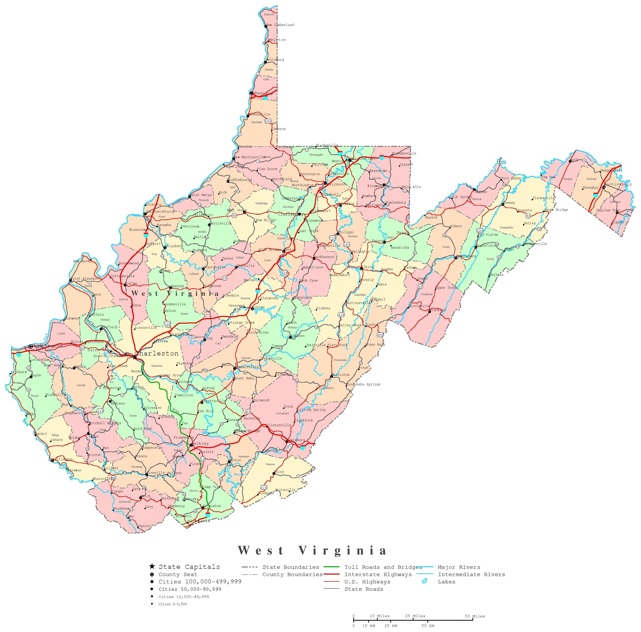 Printable Map Of West Virginia Virginia Map Printable Map Of West Virginia Virginia Map