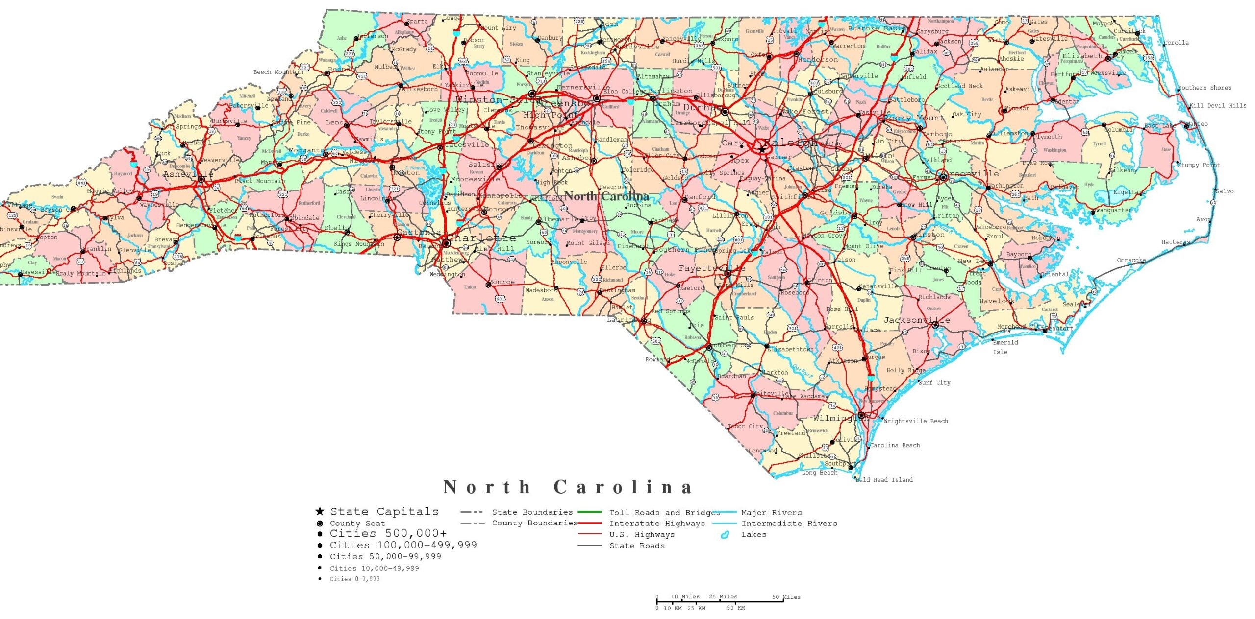 Printable Map Of Western North Carolina Free Printable Map
