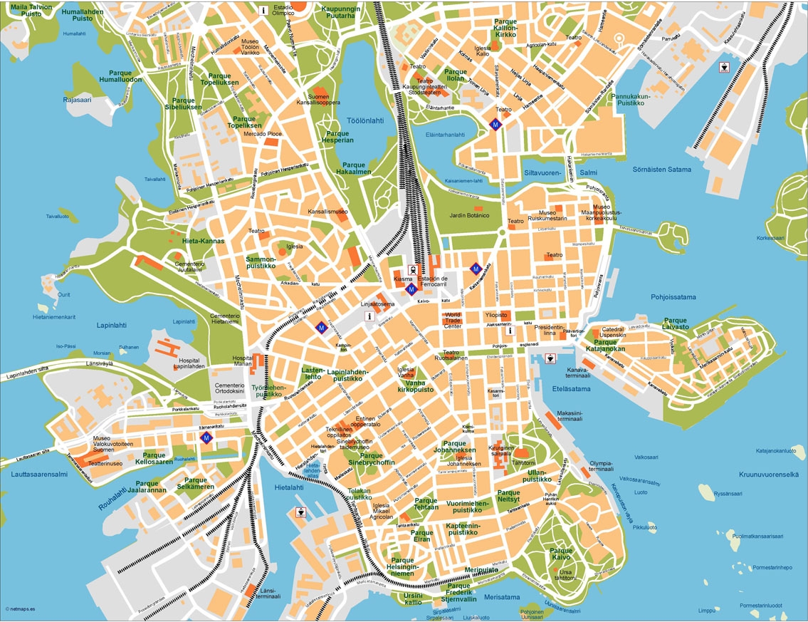 Printable Map With Tourist Attractions Helsinki Printable Map With Tourist Attractions Helsinki