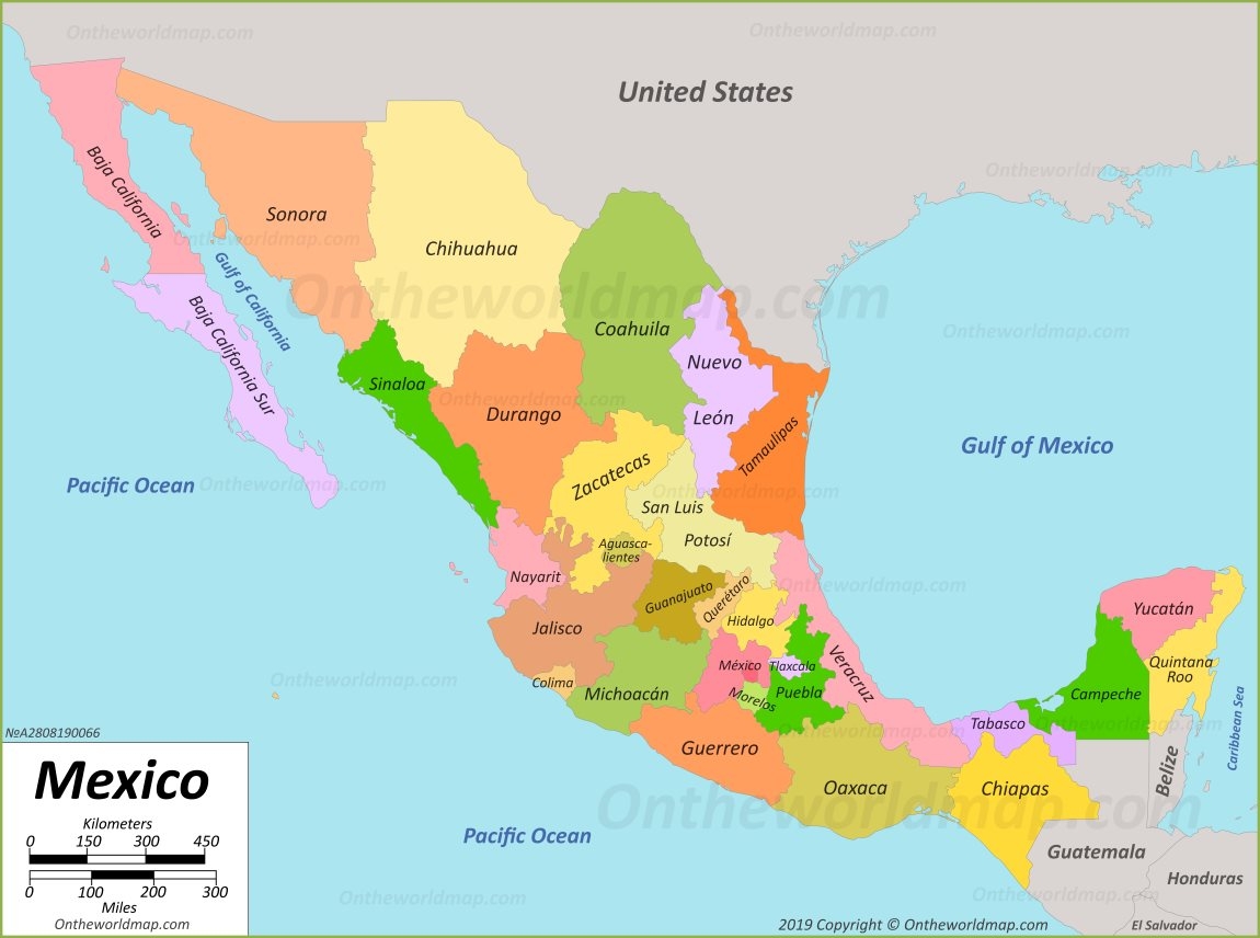 Printable Mexico Map Printable Mexico Map