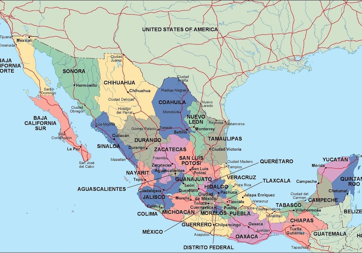 Printable Mexico Map Printable Mexico Map