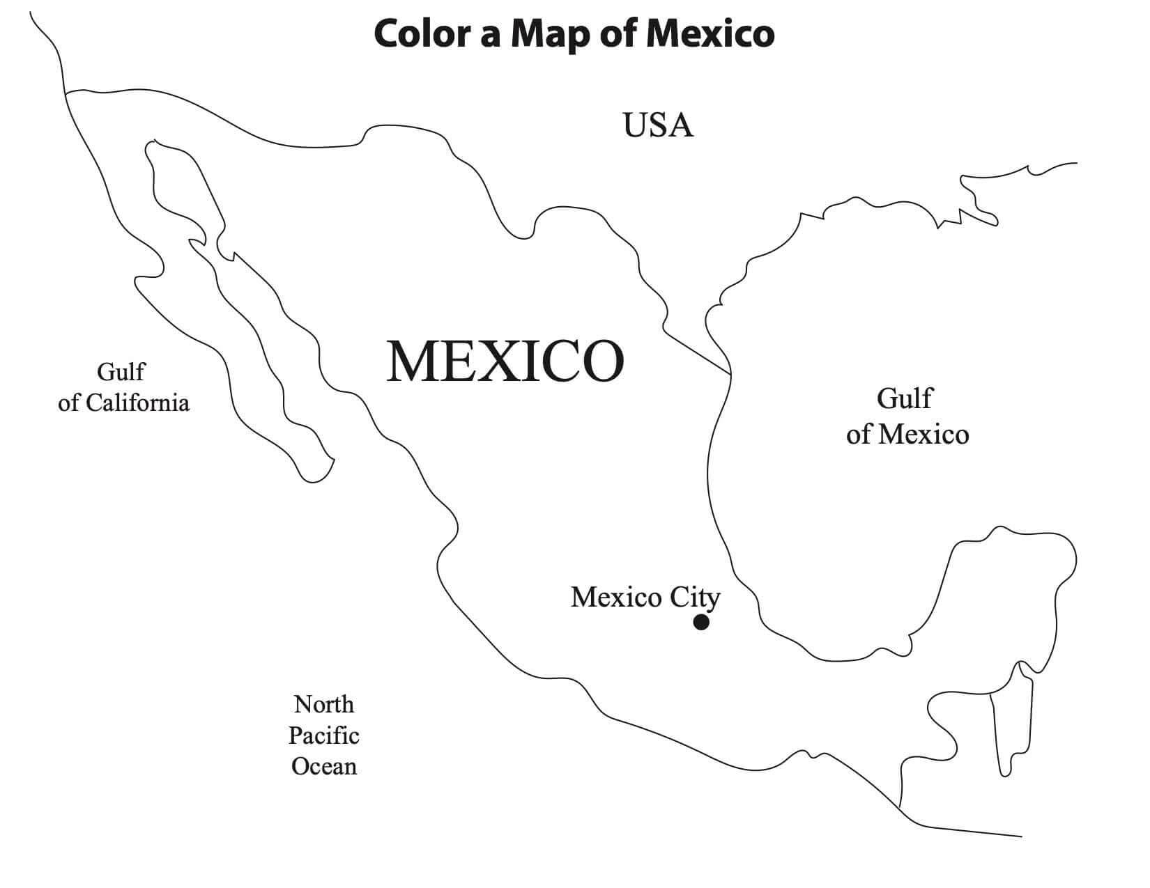 Printable Mexico Map Coloring Free Download And Print For You Printable Mexico Map Coloring Free Download And Print For You