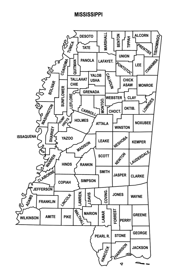 mississippi county map printable