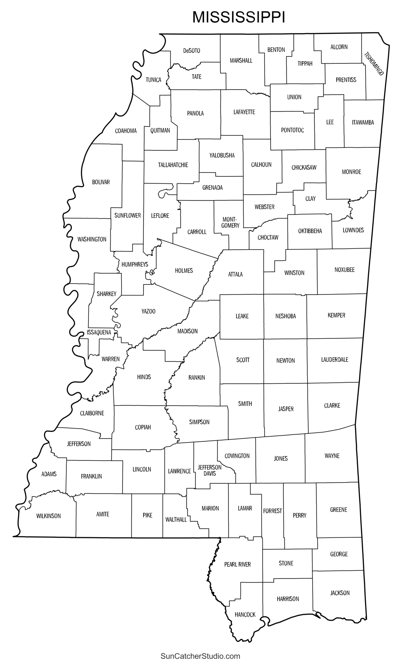 Printable Mississippi County Map Free Printable Maps