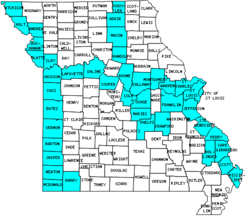Printable Missouri County Map Astra edu pl
