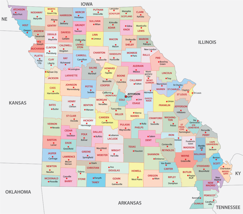 Printable Missouri County Map