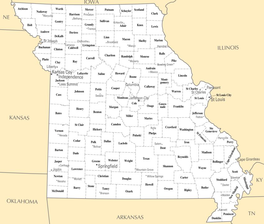 Printable Missouri Map