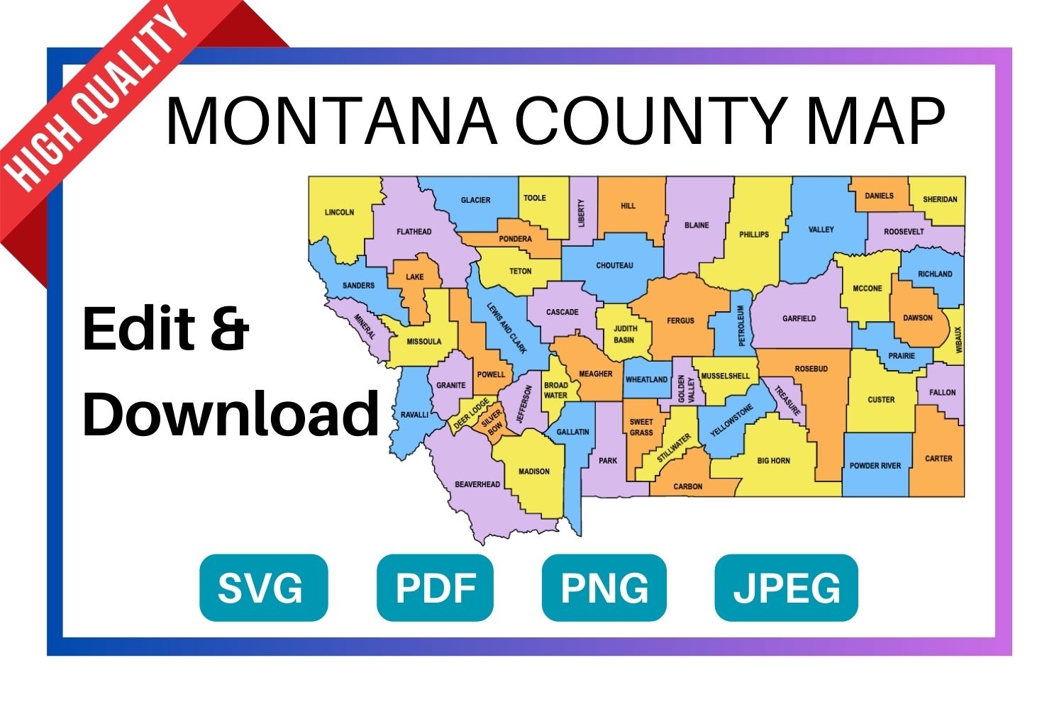 printable montana county map