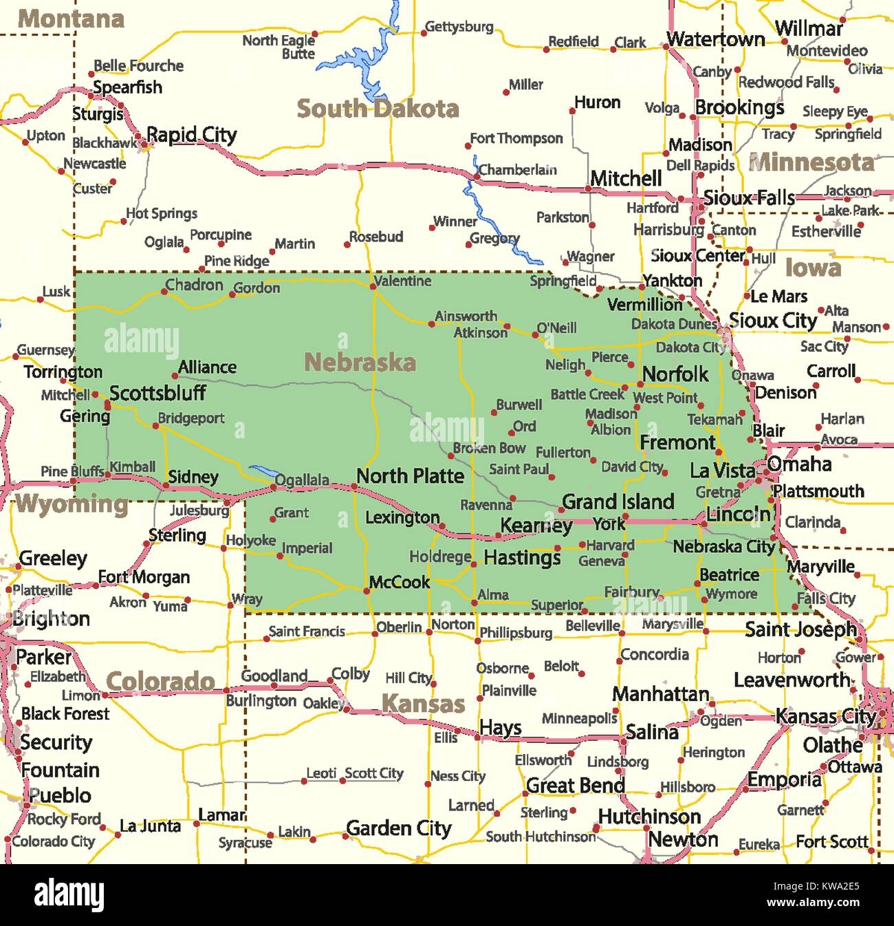Printable Nebraska Map