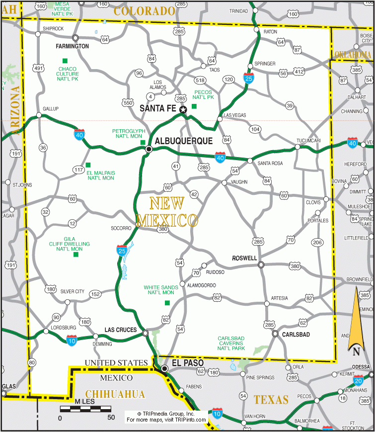 printable map of new mexico
