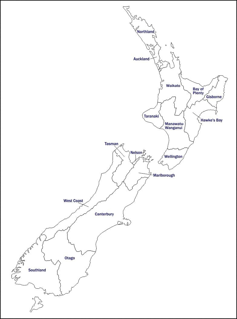Printable New Zealand Map PrintableLib Printable New Zealand Map PrintableLib