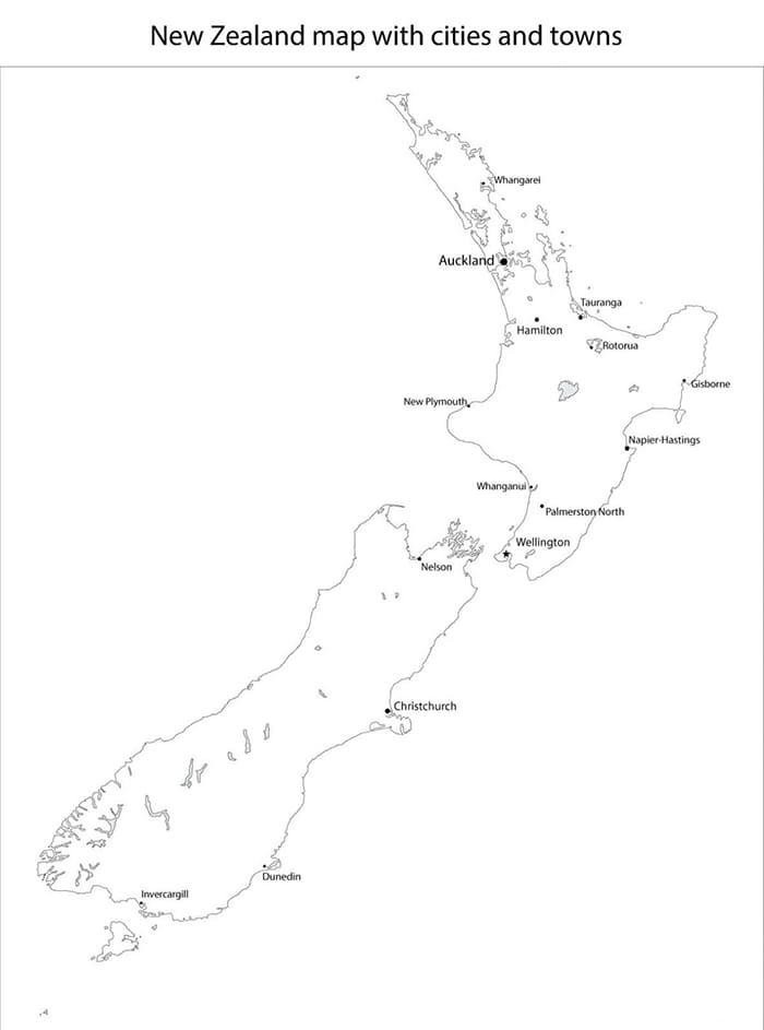 Printable New Zealand Map With Cities Free Download And Print For You Printable New Zealand Map With Cities Free Download And Print For You