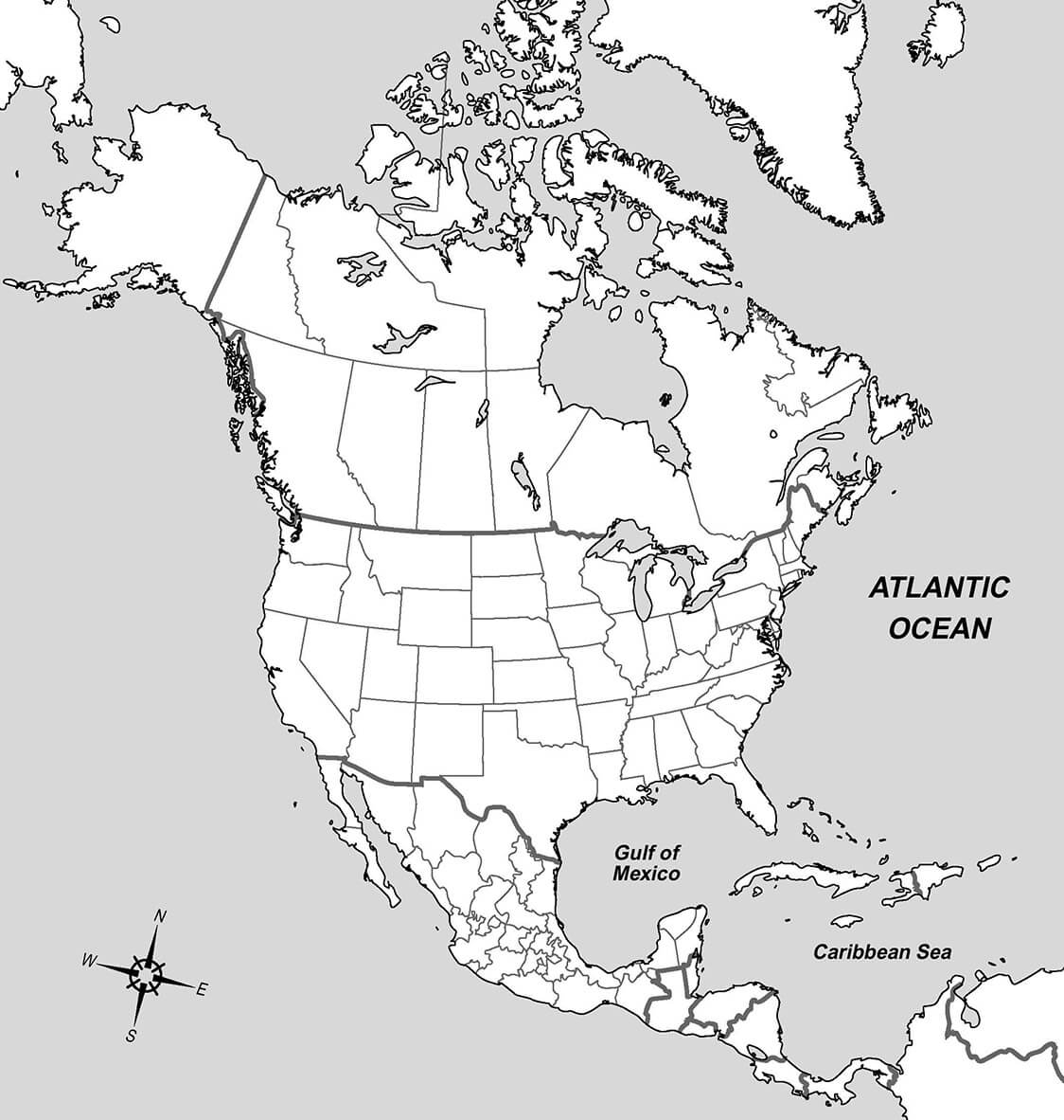 Printable North America Map Blank 1 Free Download And Print For You 