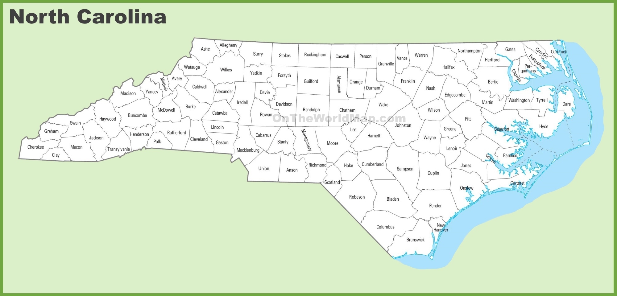 Printable North Carolina Map