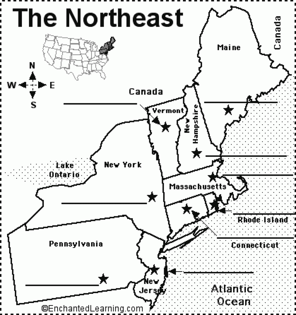 Printable Northeast States Map