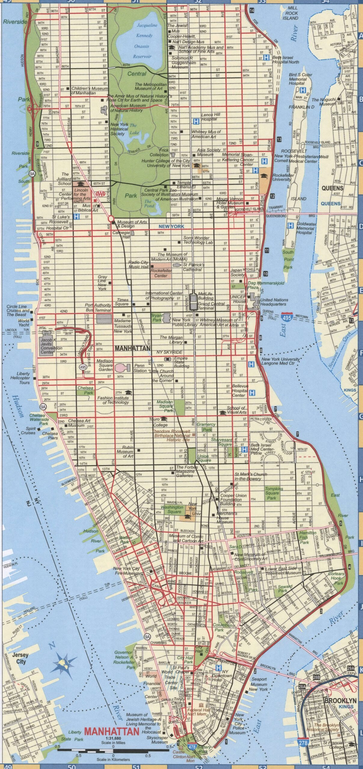 map of manhattan nyc printable map of manhattan nyc printable