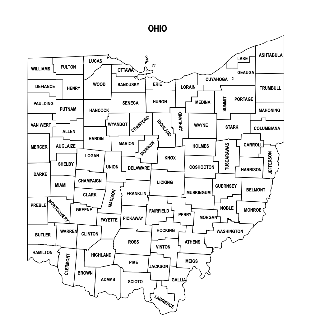 Printable Ohio County Map