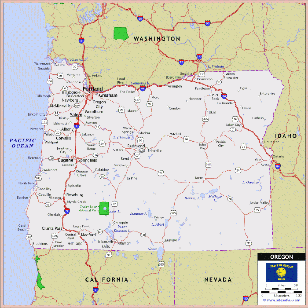Printable Oregon Road Map