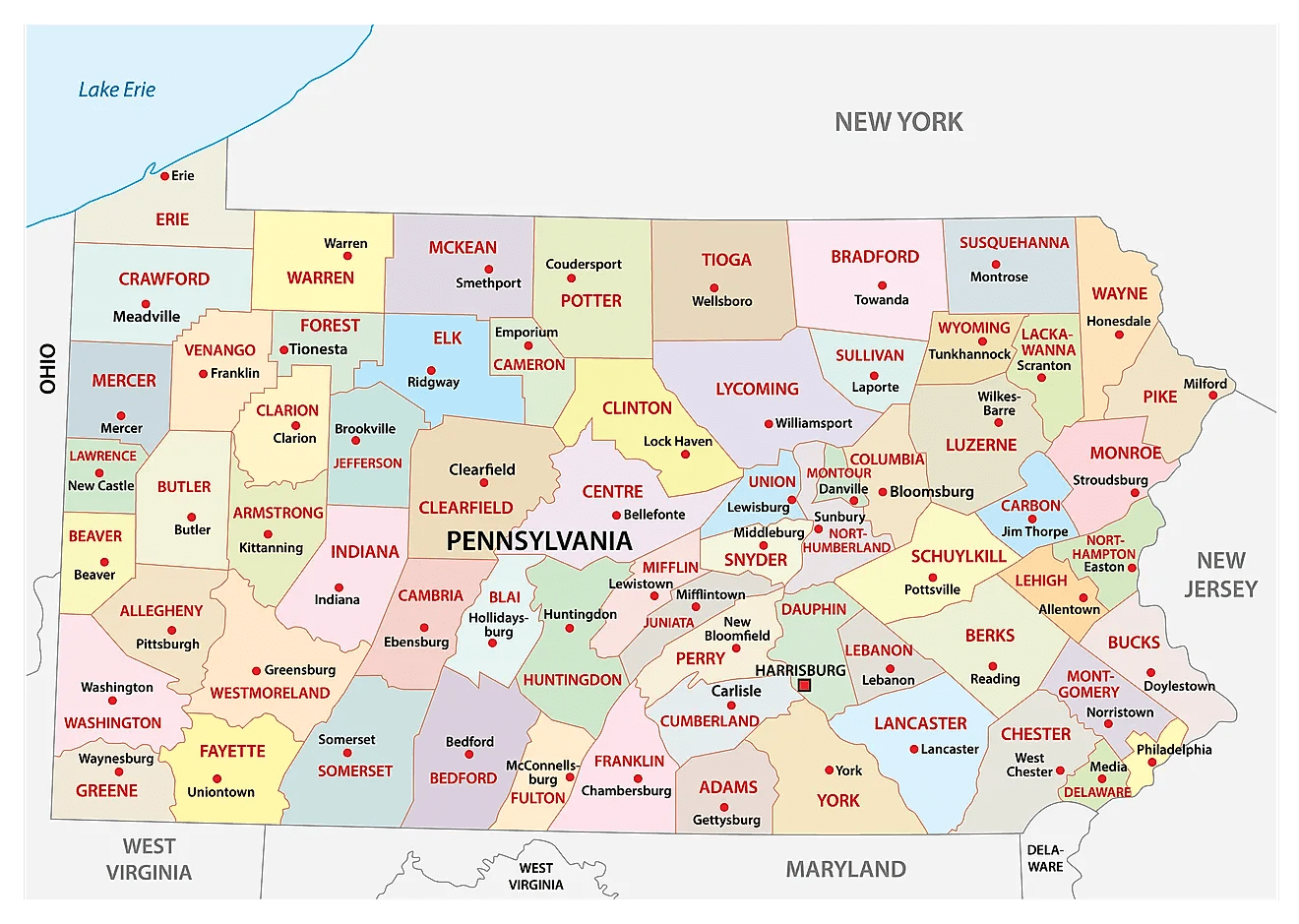printable pa county map with towns printable pa county map with towns