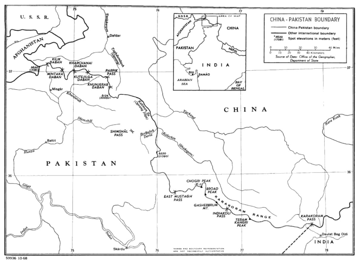 Printable Pakistan China Border Map Free Download And Print For You 