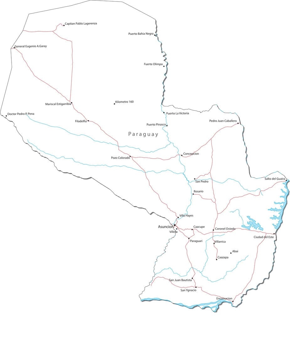 Printable Paraguay River Map Free Download And Print For You 