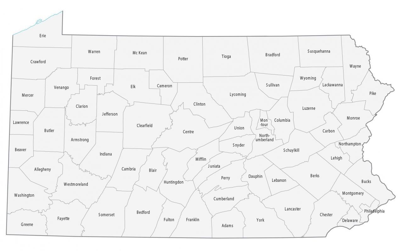 Printable Pennsylvania County Map Calendar Productivity Hacks