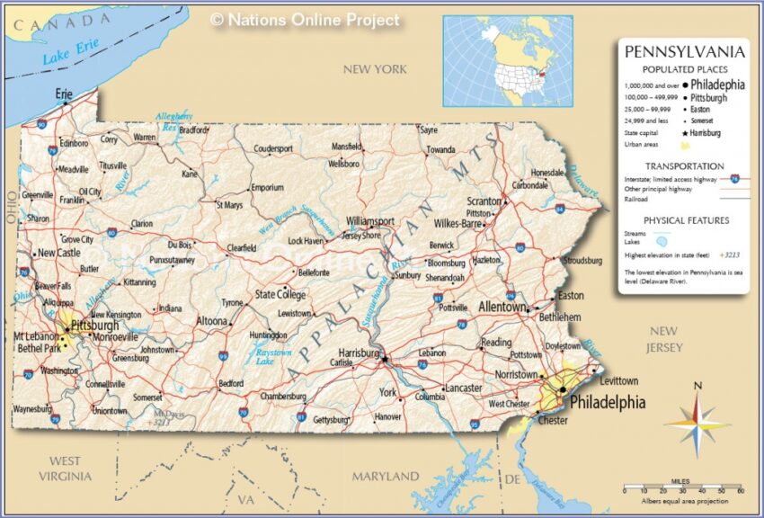 Printable Pennsylvania Map