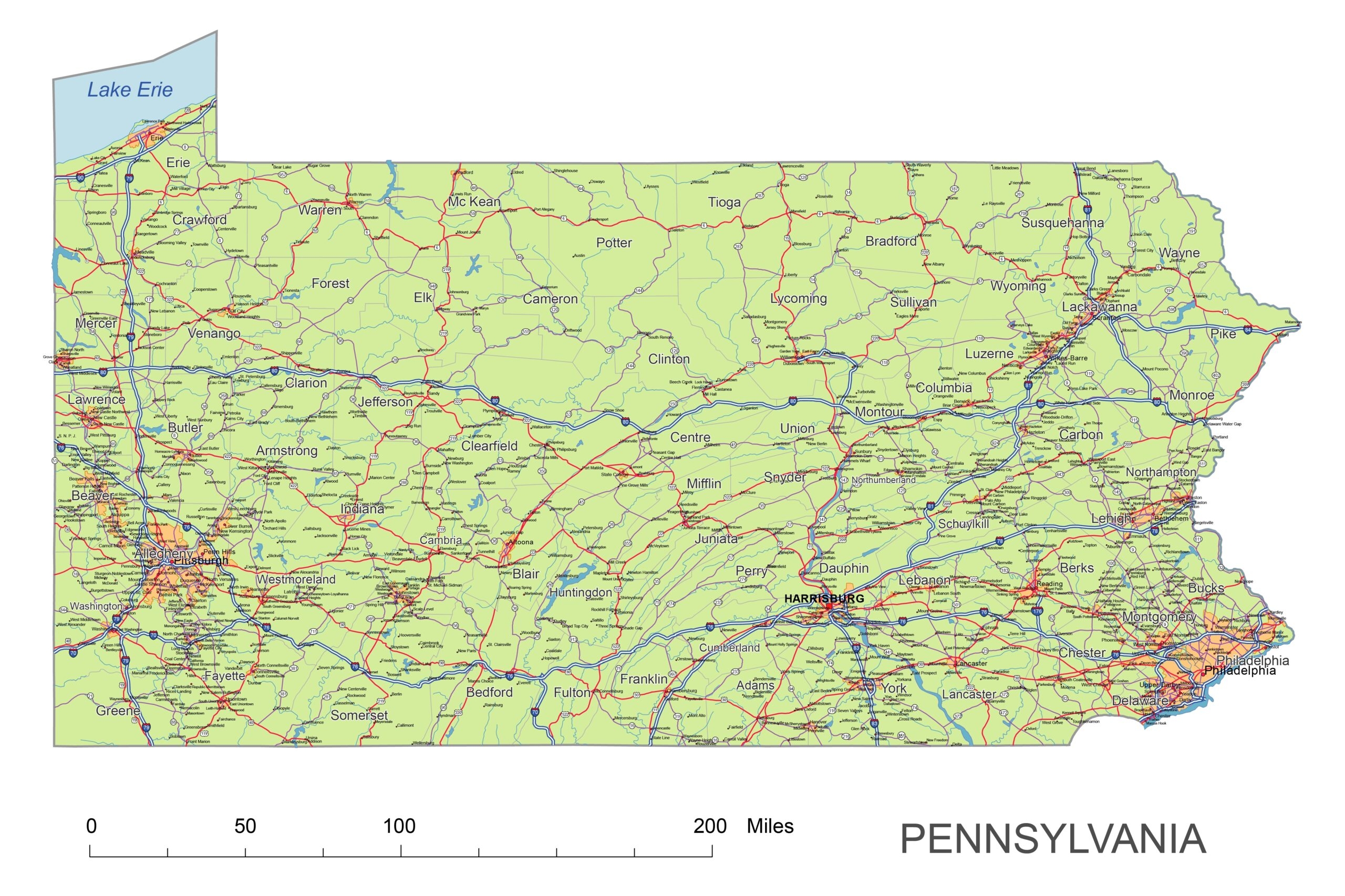 Printable Pennsylvania Map Free Printable Map