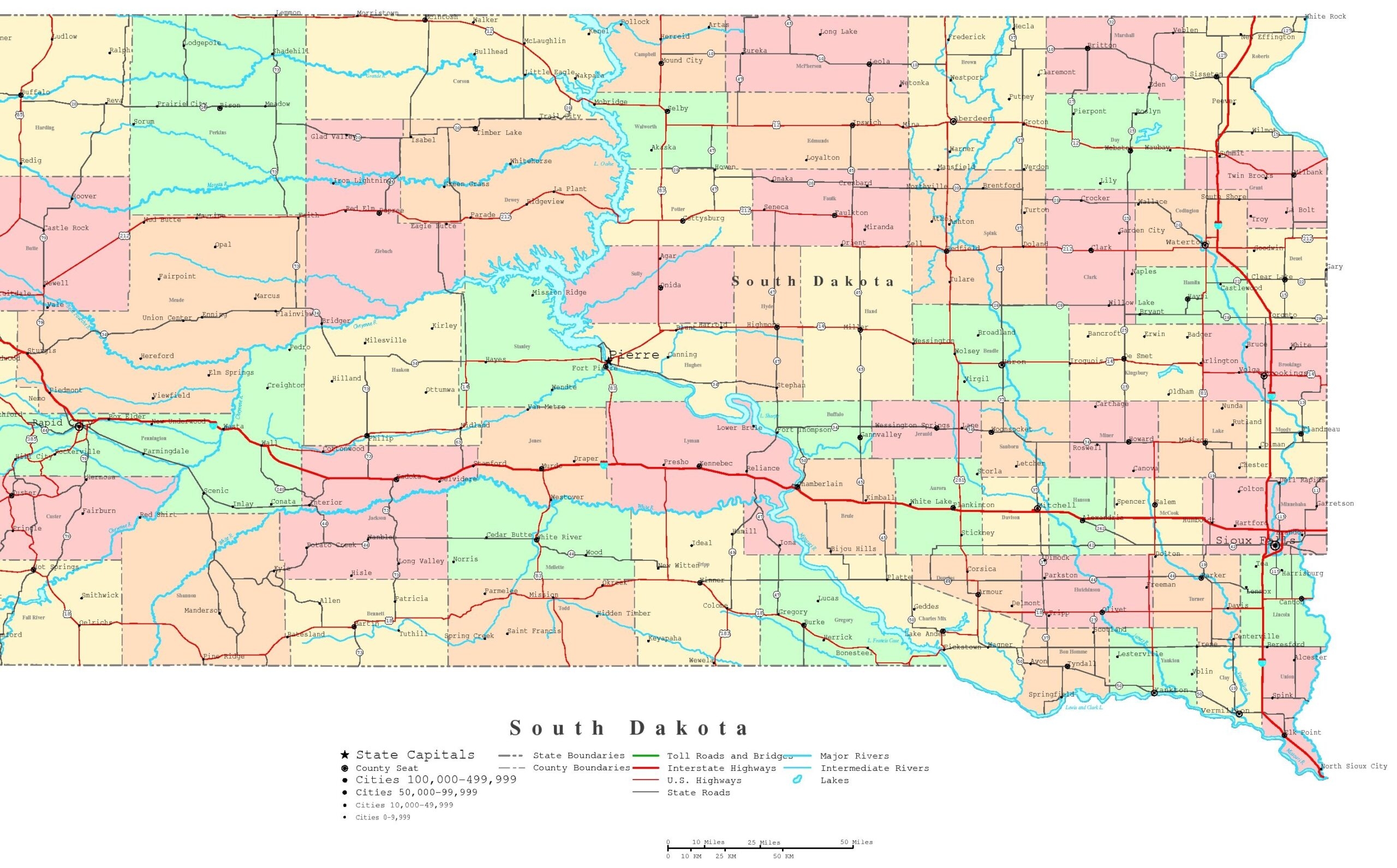 Printable South Dakota Map Free Printable Map