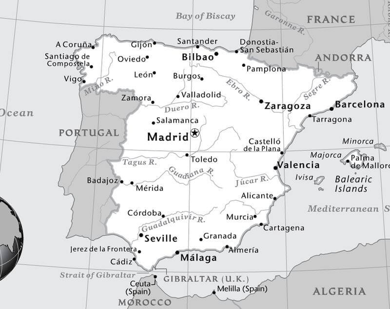 Printable Spain Map Geographic Free Download And Print For You 