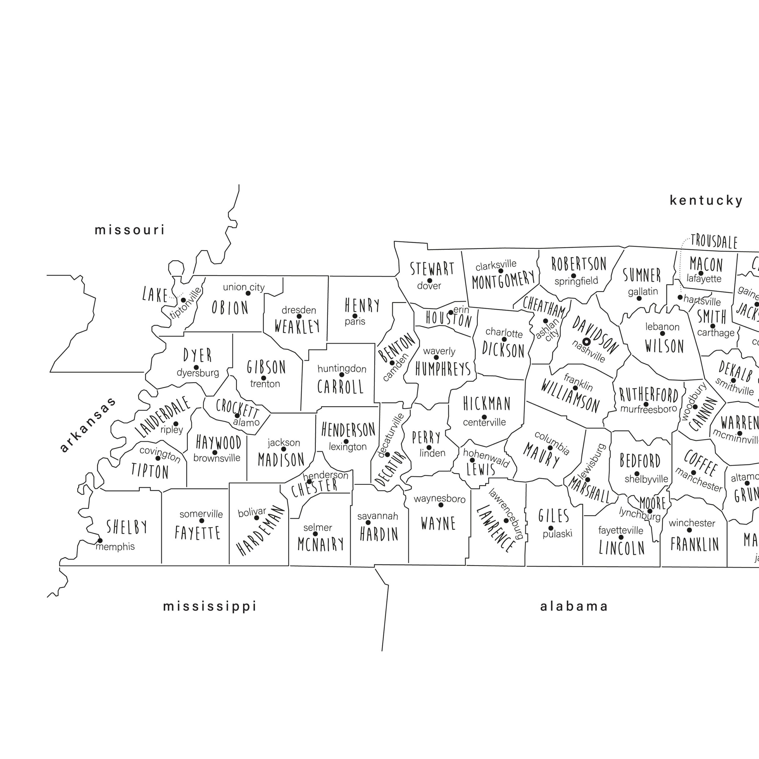 Printable Tennessee County Map Free Printable Maps