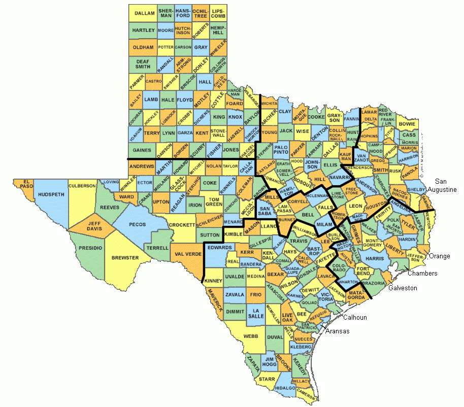 texas county map printable