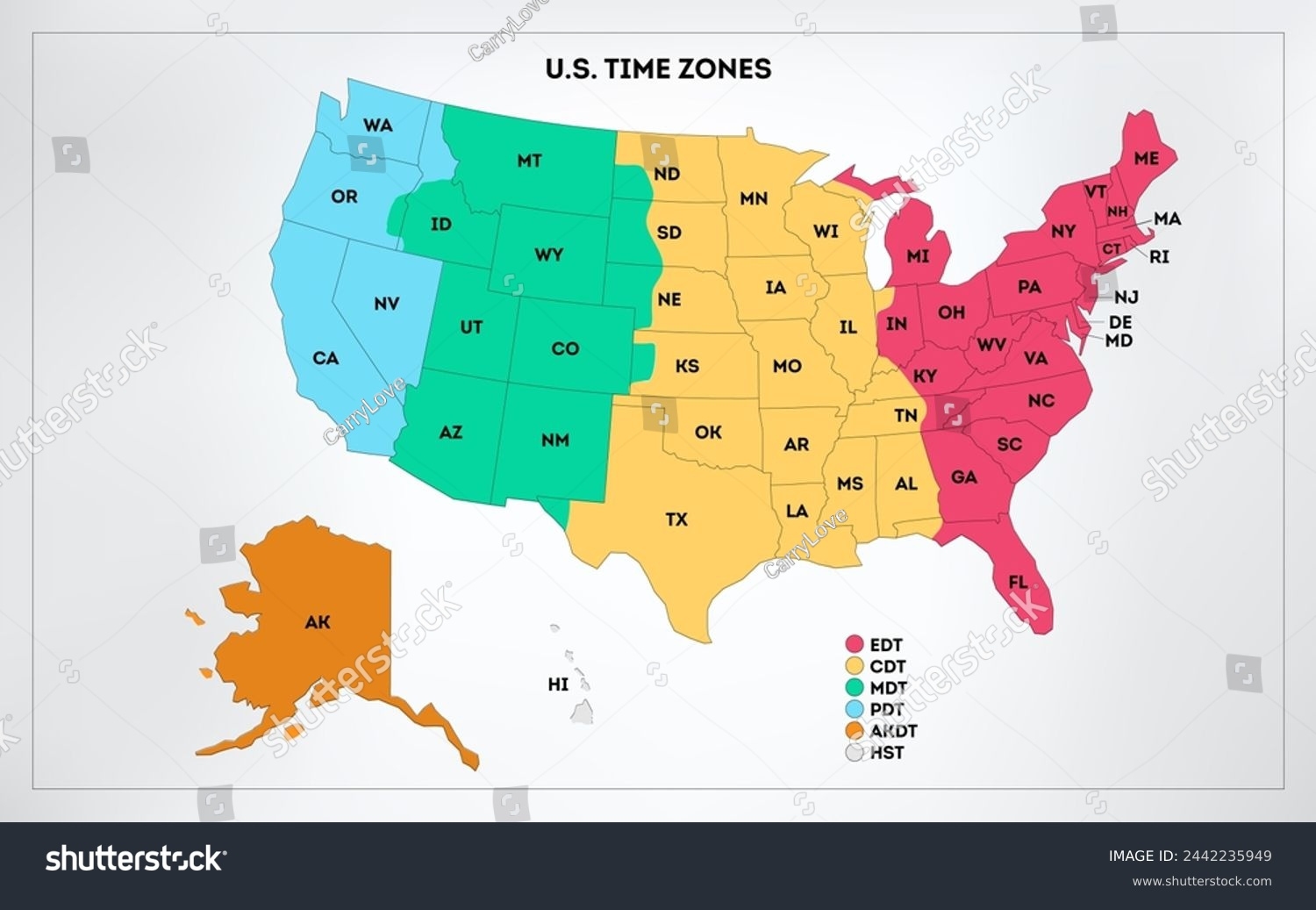printable time zone world map