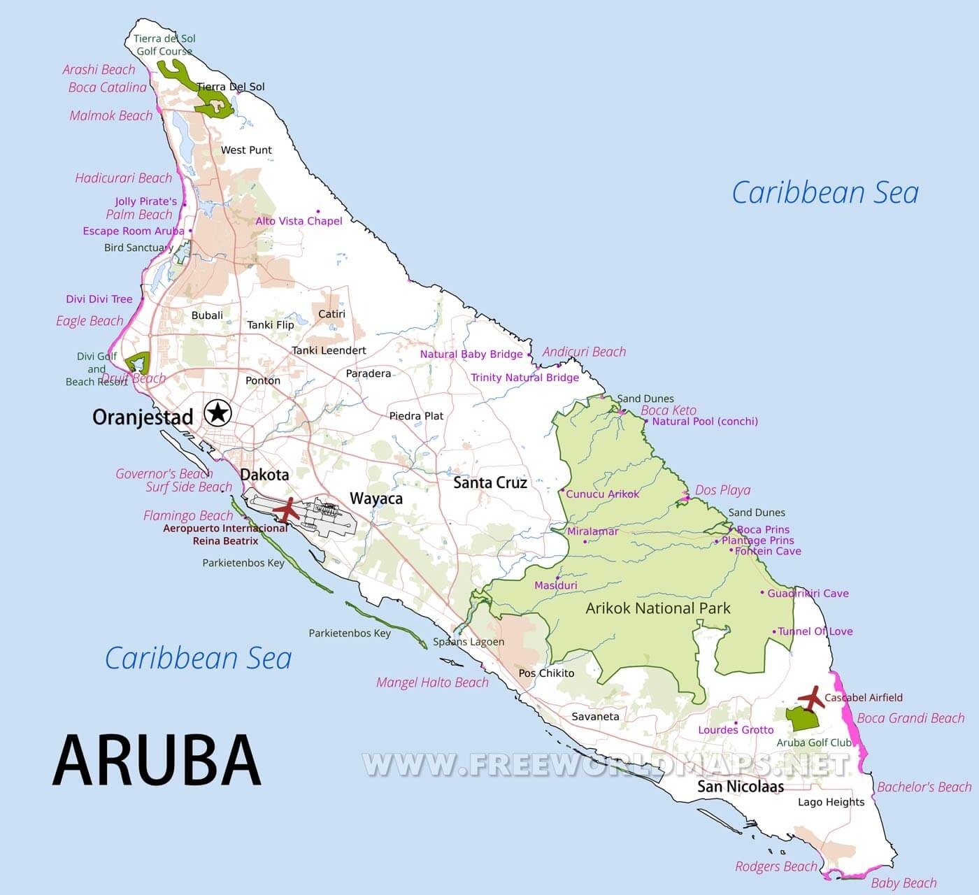 Printable Tourist Map Of Aruba Free Printable Maps Printable Tourist Map Of Aruba Free Printable Maps