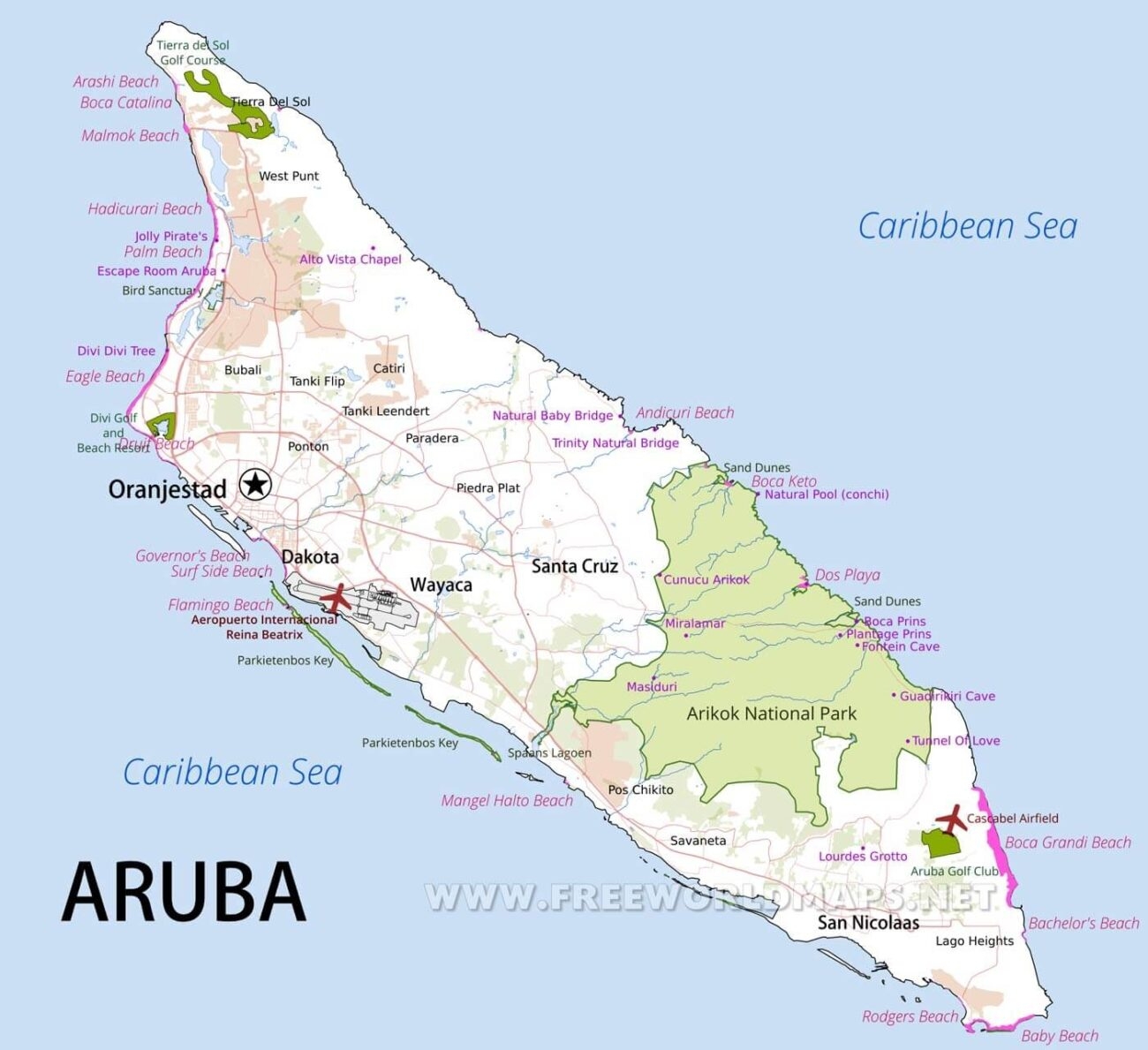 Printable Tourist Map Of Aruba Free Printable Maps Printable Tourist Map Of Aruba Free Printable Maps