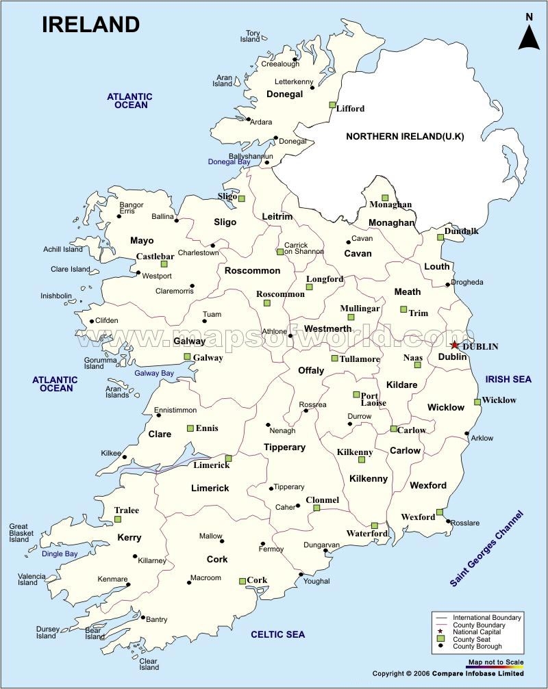 Printable Tourist Map Of Ireland