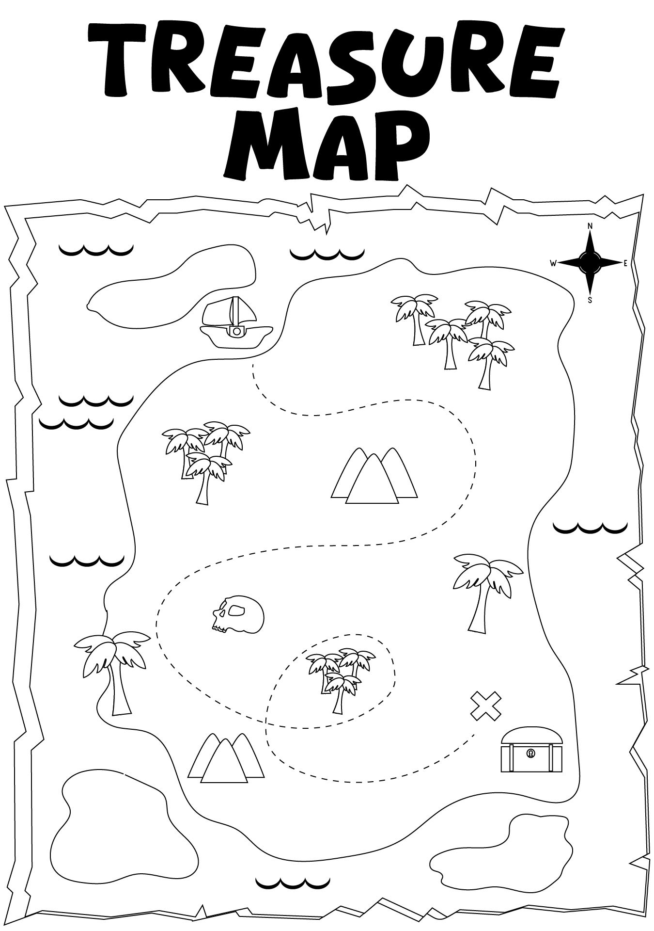 Printable Treasure Map Kids Activity Treasure Maps For Kids Pirate 