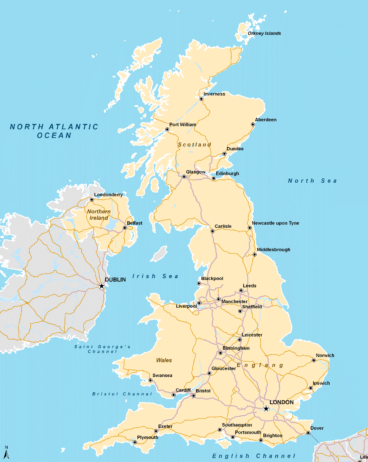 printable map of uk