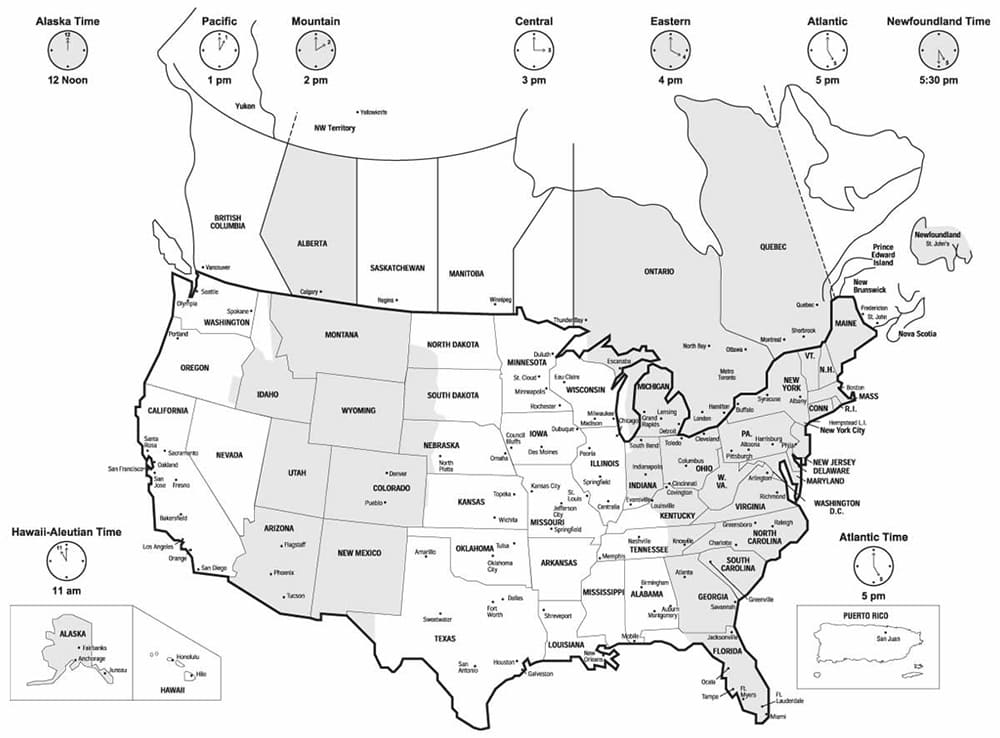 Printable United States Time Zones Map Free Download And Print For You Printable United States Time Zones Map Free Download And Print For You
