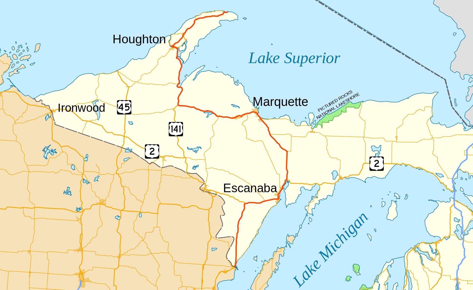 printable map of upper peninsula michigan